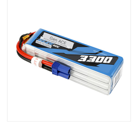 Gens Ace

Gens Ace 3300mAh 6S 60C 22.2V Lipo Battery Pack With EC5 Plug