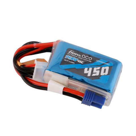 Gens ace 450mAh 4S 45C 14.8V Lipo Battery Pack with EC2 Plug