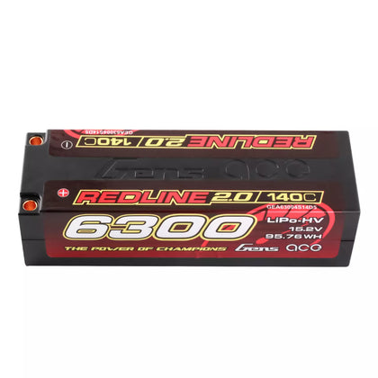 "Gens ace 6300mAh 4S 15.2V 140C HardCase 59# Redline 2.0 Series Lipo Battery with 5.0mm bullet5.0mm Connector:  2S charge cable: 5.0mm bullet to Deans(T)"